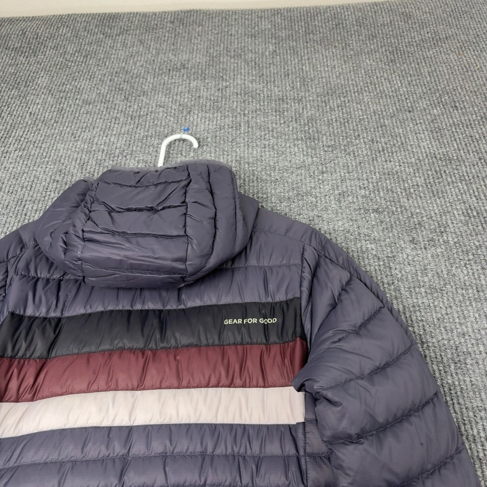 Cotopaxi Fuego Down Parka Womens L Purple Nylon Colorblock Hooded Puffer Jacket - Picture 10 of 13